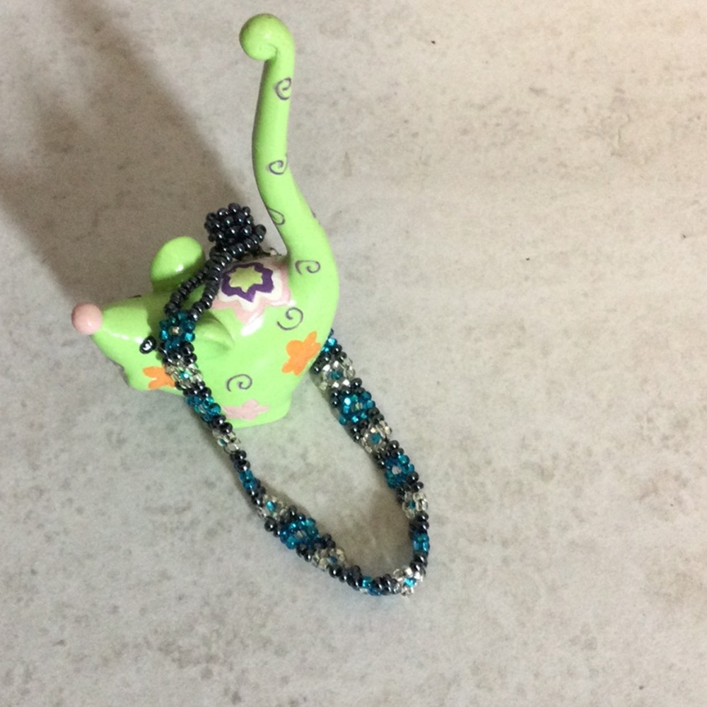 NWT Beaded Ankle Bracelet with Blue and Silver Accents